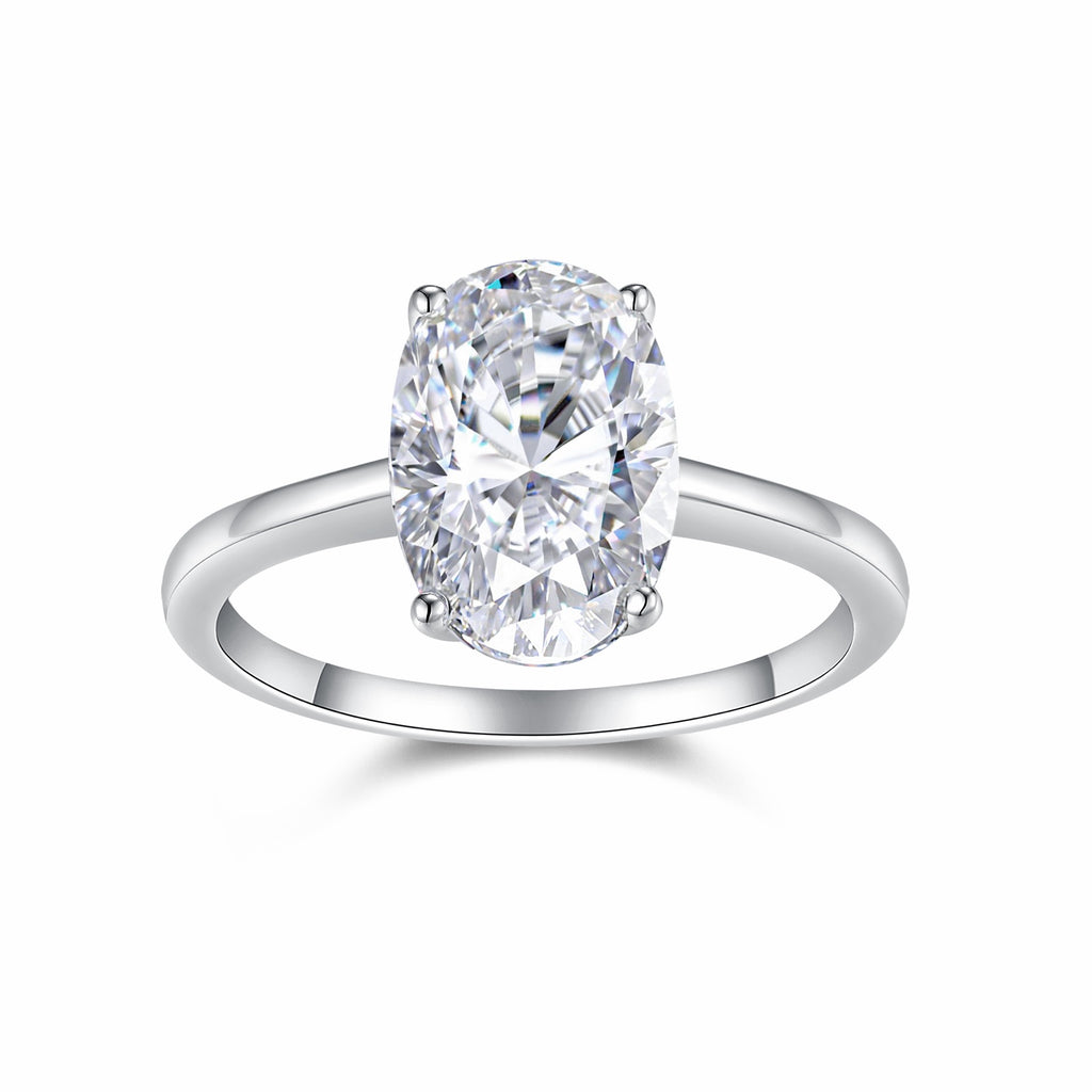 Ellisse Oval-Cut Moissanite Solitaire Ring in Sterling Silver