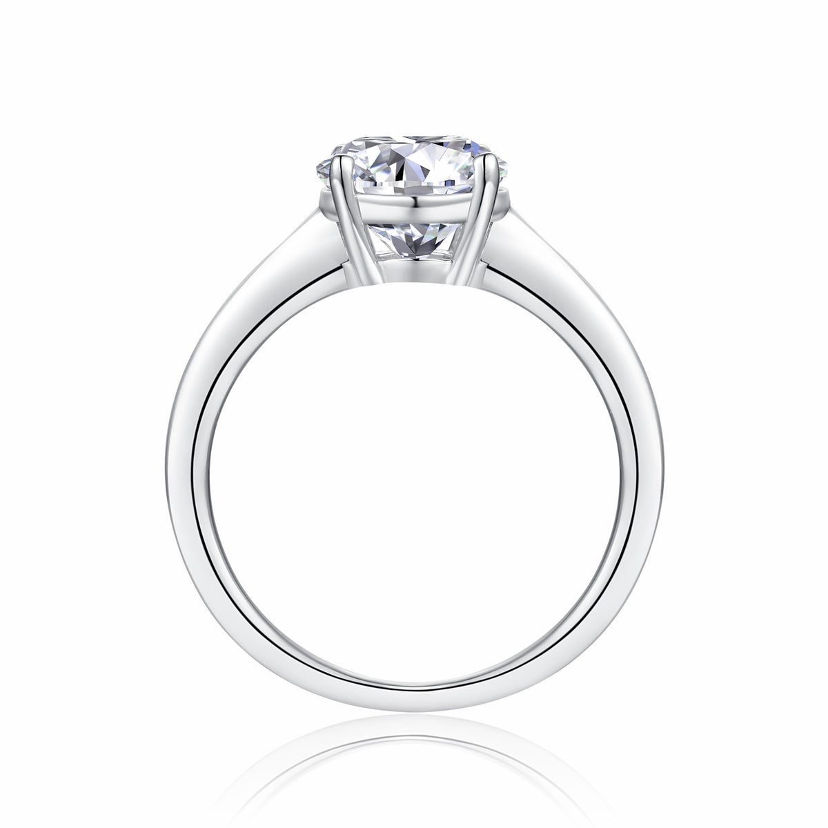 Ellisse 4.5 Carat Oval-Cut Moissanite Solitaire Ring in Sterling Silver