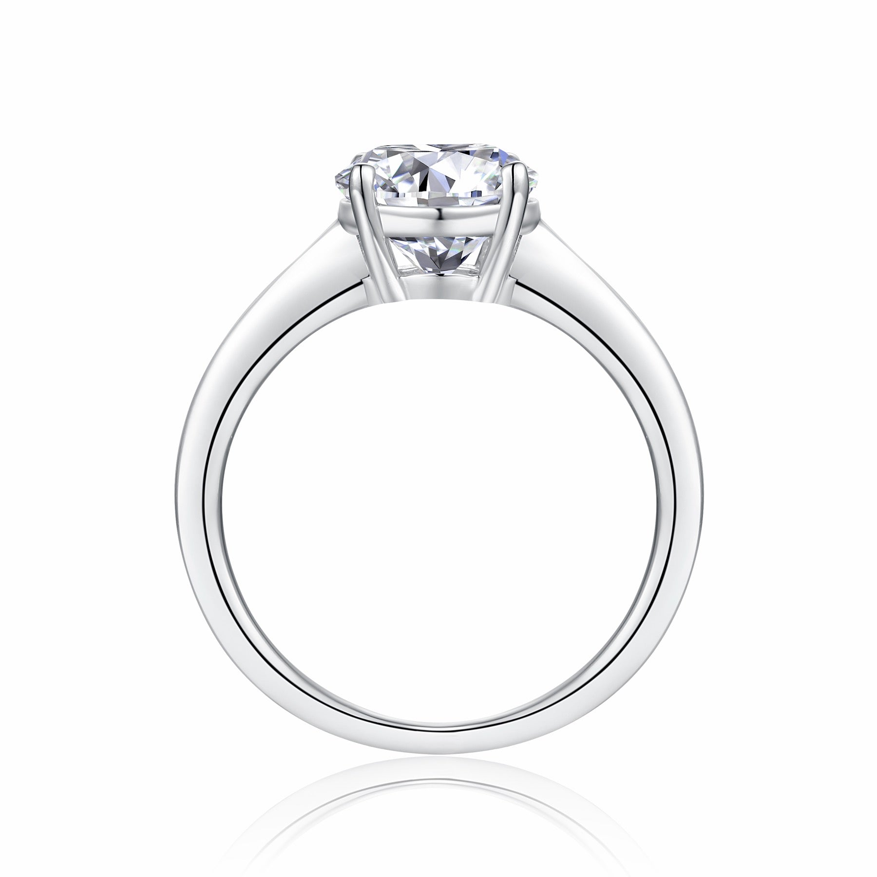 Ellisse Oval-Cut Moissanite Solitaire Ring in Sterling Silver