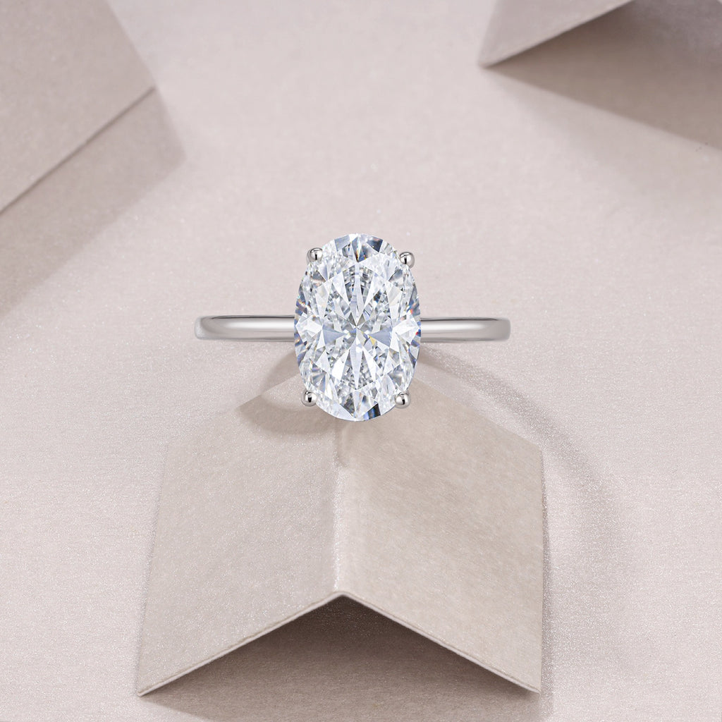Ellisse Oval-Cut Moissanite Solitaire Ring in Sterling Silver