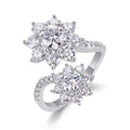 Petaldew Moissanite Flower Ring in Sterling Silver