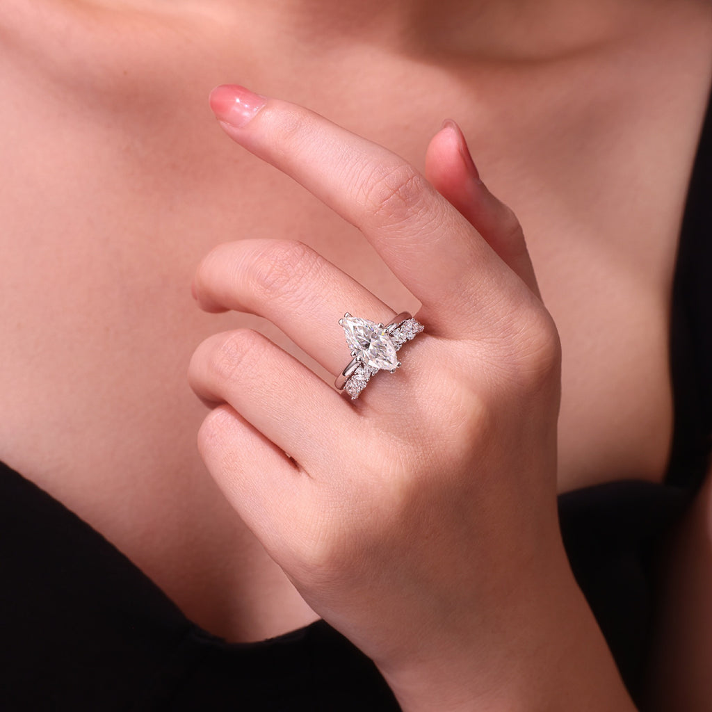 Stargaze Marquise-Cut Moissanite Solitaire Ring in Sterling Silver