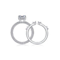 Icelove Emerald-Cut Moissanite Solitaire Ring in Sterling Silver