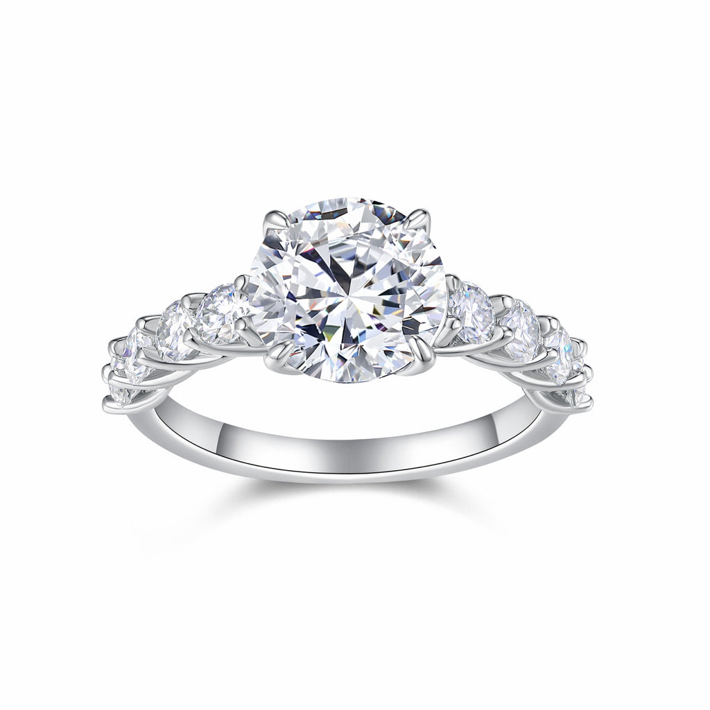 Classic 3 Carat Moissanite Solitaire Ring in Sterling Silver