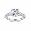 Classic 3 Carat Moissanite Solitaire Ring in Sterling Silver