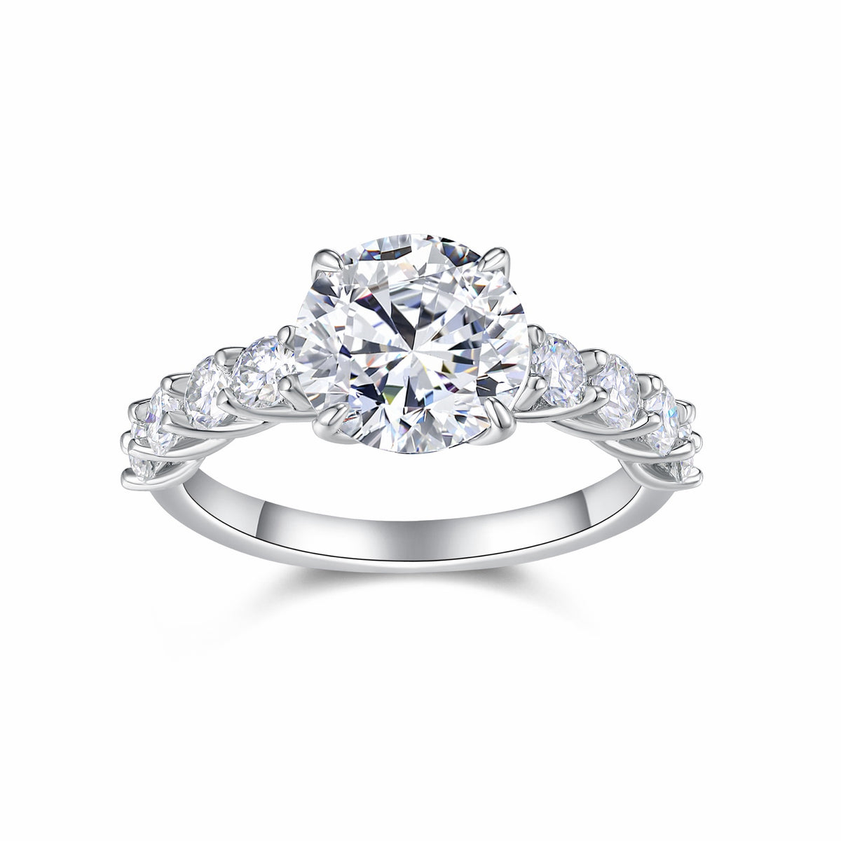 Classic 3 Carat Moissanite Solitaire Ring in Sterling Silver