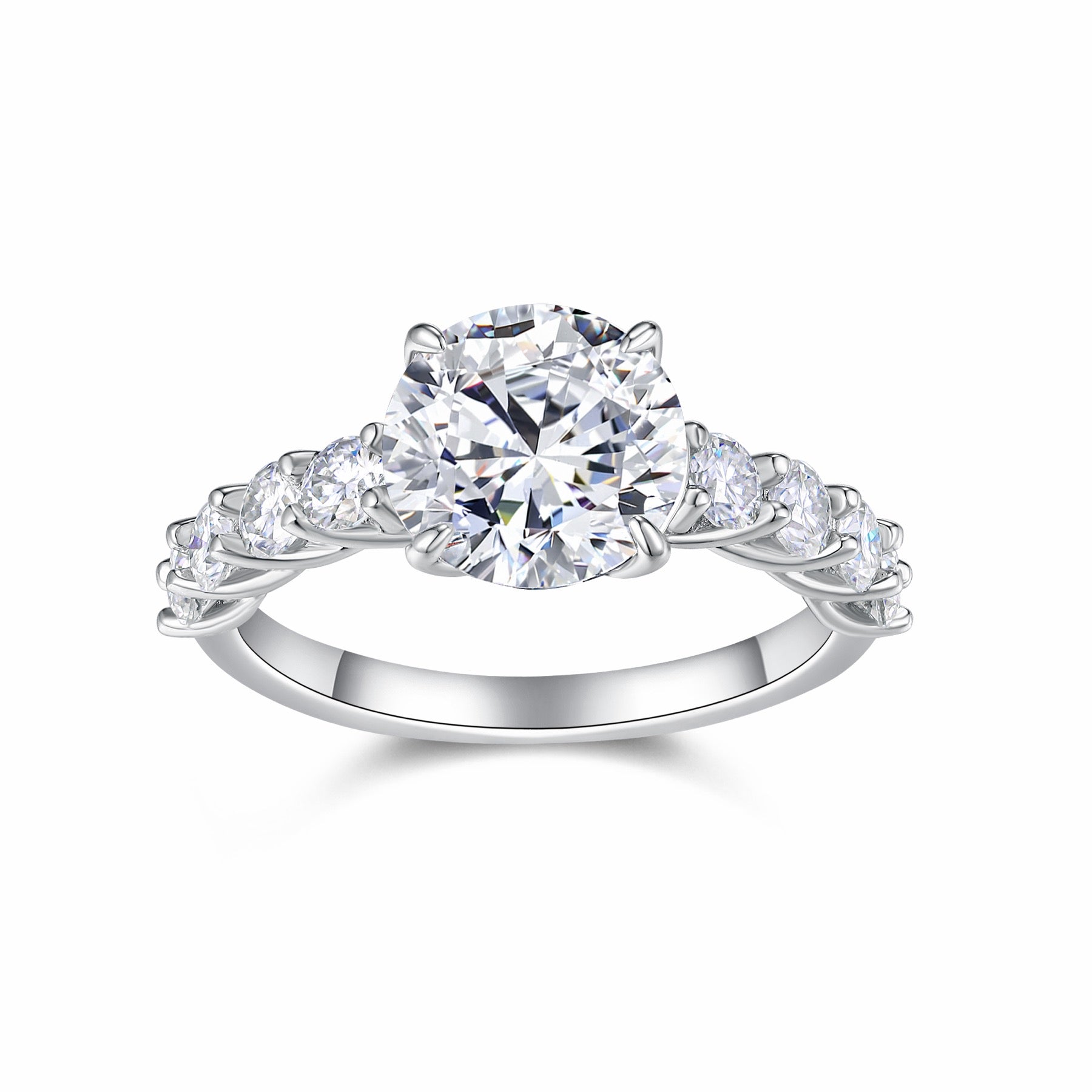 Classic 3 Carat Moissanite Solitaire Ring in Sterling Silver