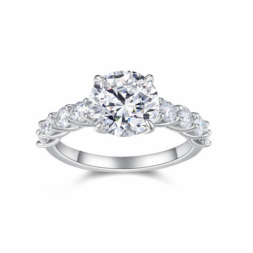 Classic 3 Carat Moissanite Solitaire Ring in Sterling Silver