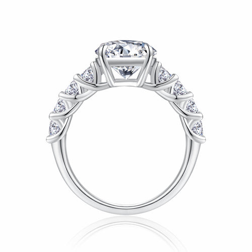 Classic 3 Carat Moissanite Solitaire Ring in Sterling Silver