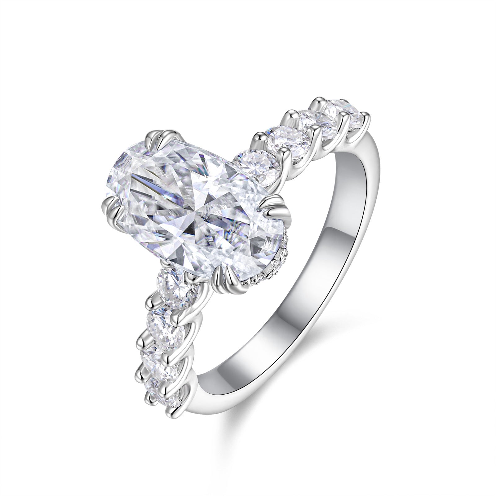 Ovale Oval-Cut Moissanite Solitaire Ring in Sterling Silver