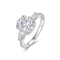 Ovaltri Oval-Cut Moissanite Three-Stone Ring in Sterling Silver