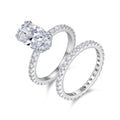 Ovalset Oval-Cut Moissanite Bridal Set Ring in Sterling Silver