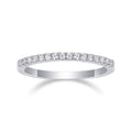 Slimline Moissanite Band Ring in Sterling Silver