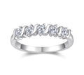 Sinuosa Moissanite Five-Stone Ring in Sterling Silver