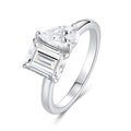 Toi Pear-Cut Moissanite Two-Stone Ring in Sterling Silver