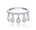 Gocce Moissanite Band Ring in Sterling Silver