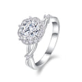 Rounda 1 Carat Moissanite Halo Ring in Sterling Silver