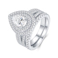 Peara Pear-Cut Moissanite Halo Ring in Sterling Silver