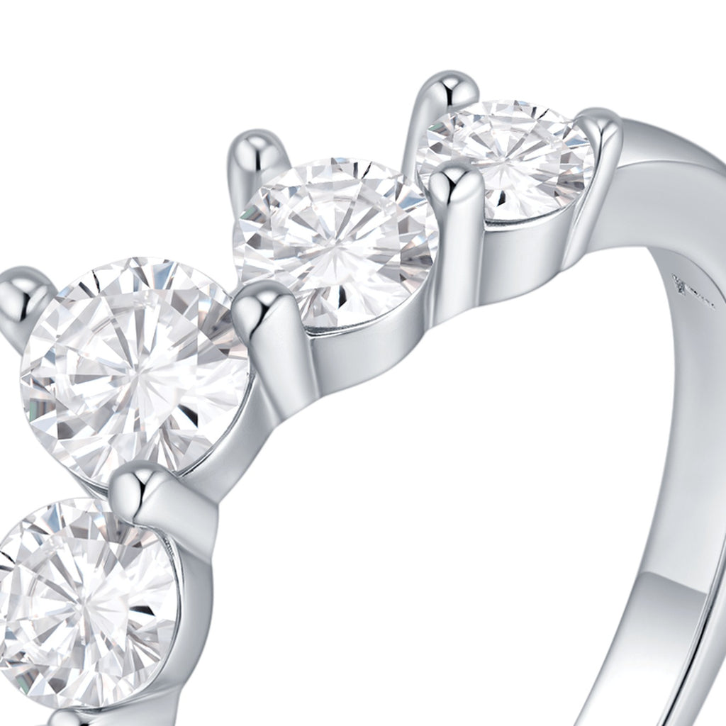 Tiaretta Moissanite Band Ring in Sterling Silver — detail