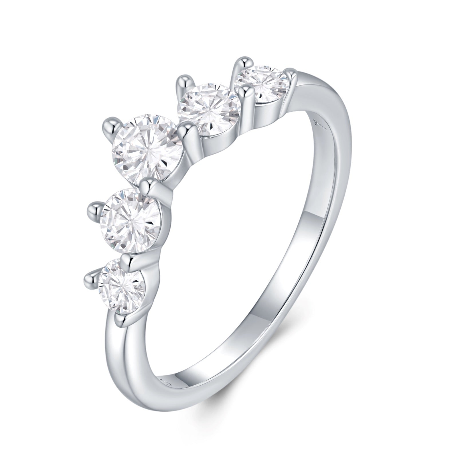 Tiaretta Moissanite Band Ring in Sterling Silver