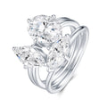Ovalmarq Oval-Cut Moissanite Cluster Ring in Sterling Silver