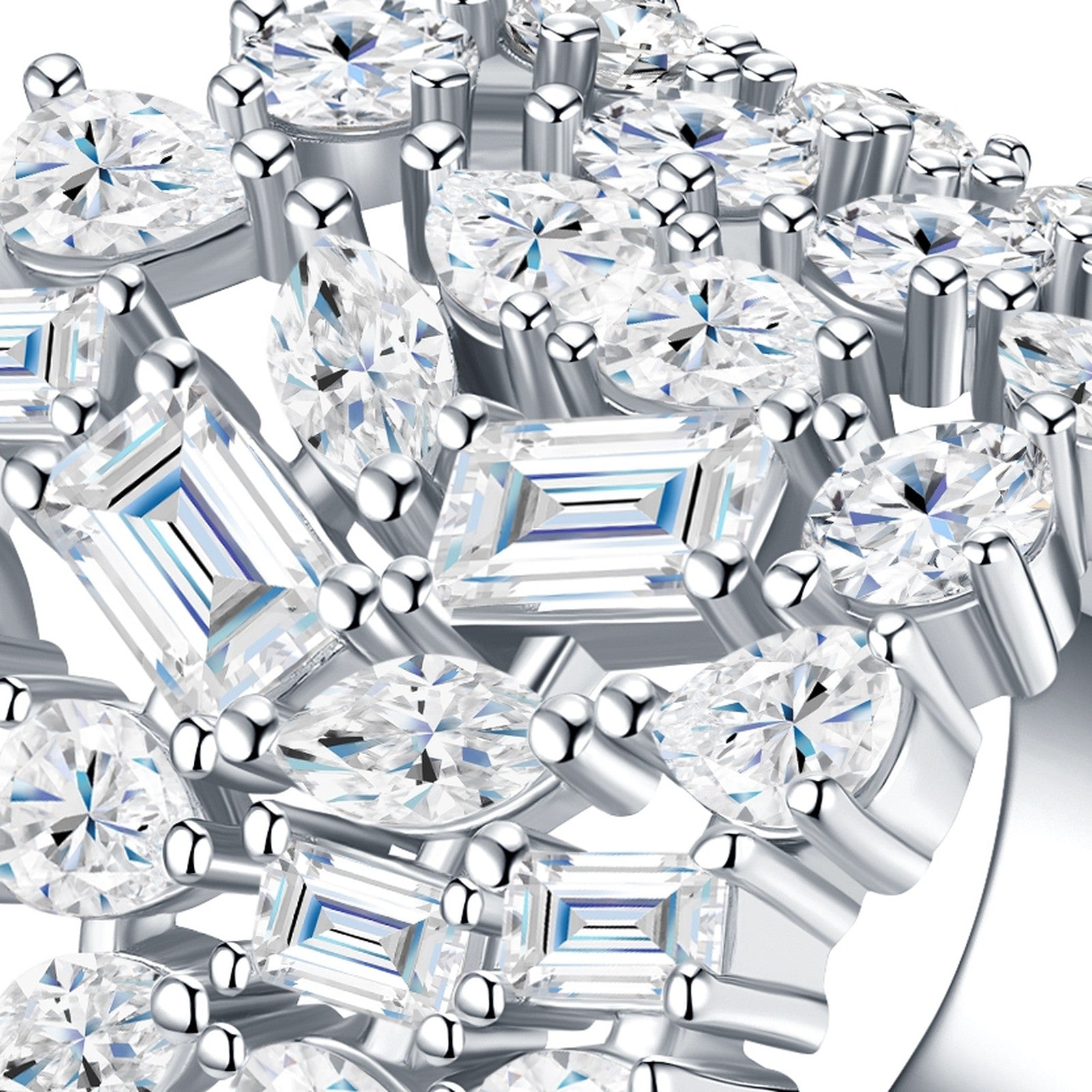 Regalia Moissanite Band Ring in Sterling Silver — detail