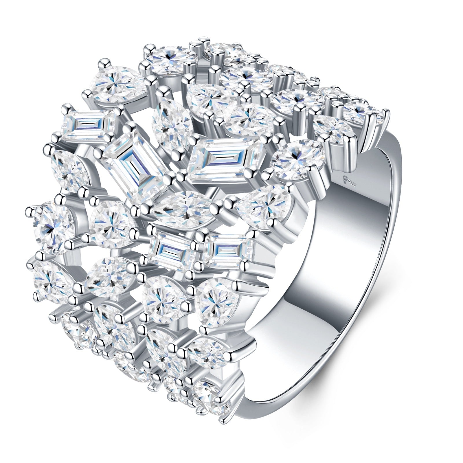 Regalia Moissanite Band Ring in Sterling Silver