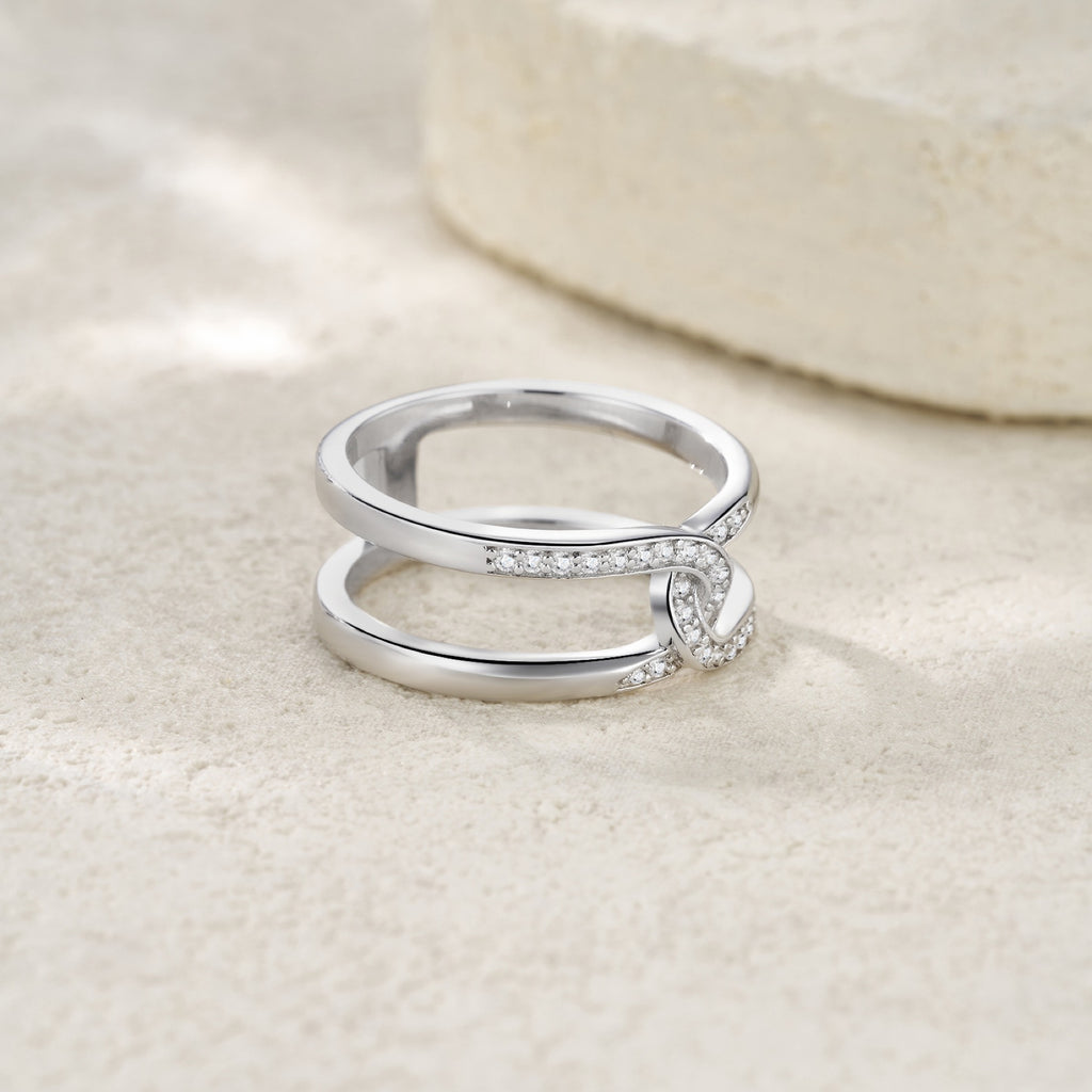 Legati Moissanite Band Ring in Sterling Silver