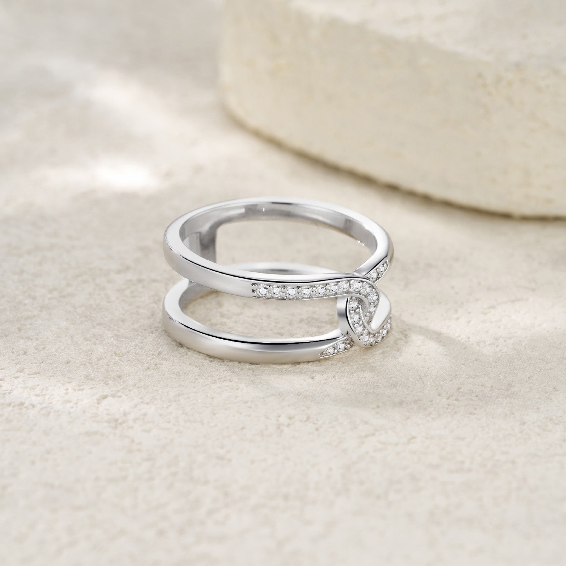 Legati Moissanite Band Ring in Sterling Silver