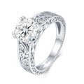 Filigrana 2 Carat Moissanite Solitaire Ring in Sterling Silver
