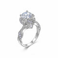 Vortex 2 Carat Moissanite Cluster Ring in Sterling Silver