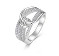 Knot Moissanite Band Ring in Sterling Silver