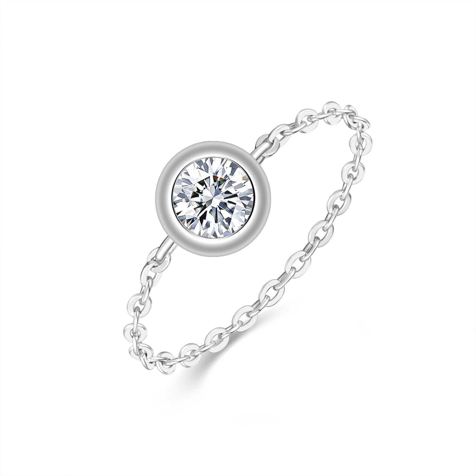 Filament Moissanite Solitaire Ring in Sterling Silver