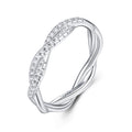 Torchon Moissanite Band Ring in Sterling Silver