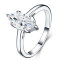 Navette Marquise-Cut Moissanite Solitaire Ring in Sterling Silver