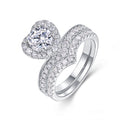 Cuoretta 1 Carat Moissanite Halo Ring in Sterling Silver
