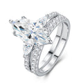 Marina Marquise-Cut Moissanite Solitaire Ring in Sterling Silver