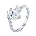 Peardash Pear-Cut Moissanite Solitaire Ring in Sterling Silver