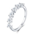 Coronetta Moissanite Band Ring in Sterling Silver