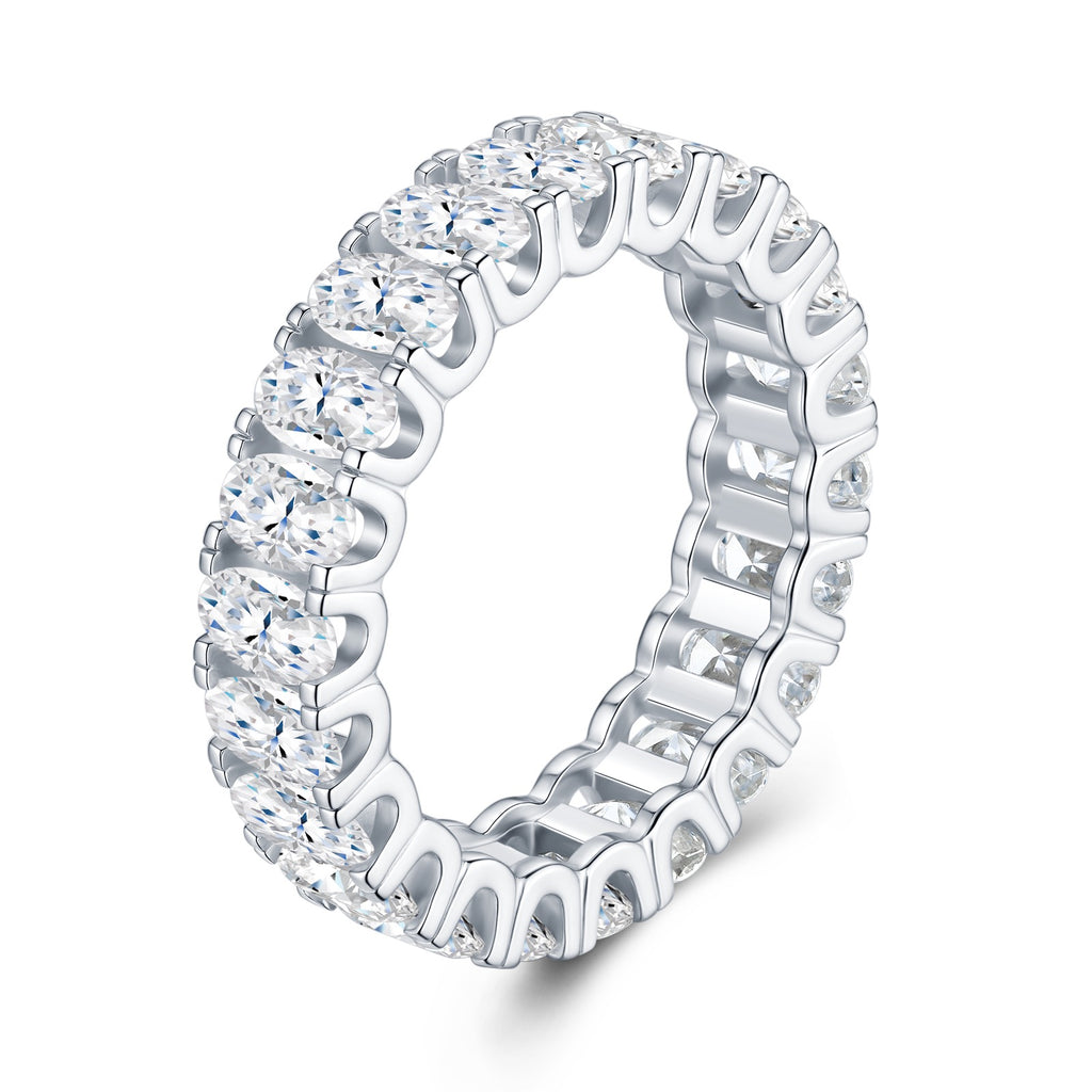 Grandioso Moissanite Eternity Band Ring in Sterling Silver