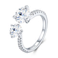 Gemella Moissanite Two-Stone Ring in Sterling Silver