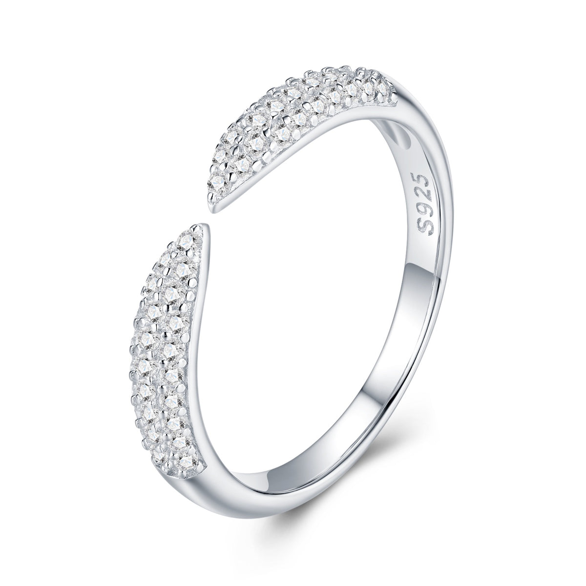 Navicella Moissanite Band Ring in Sterling Silver