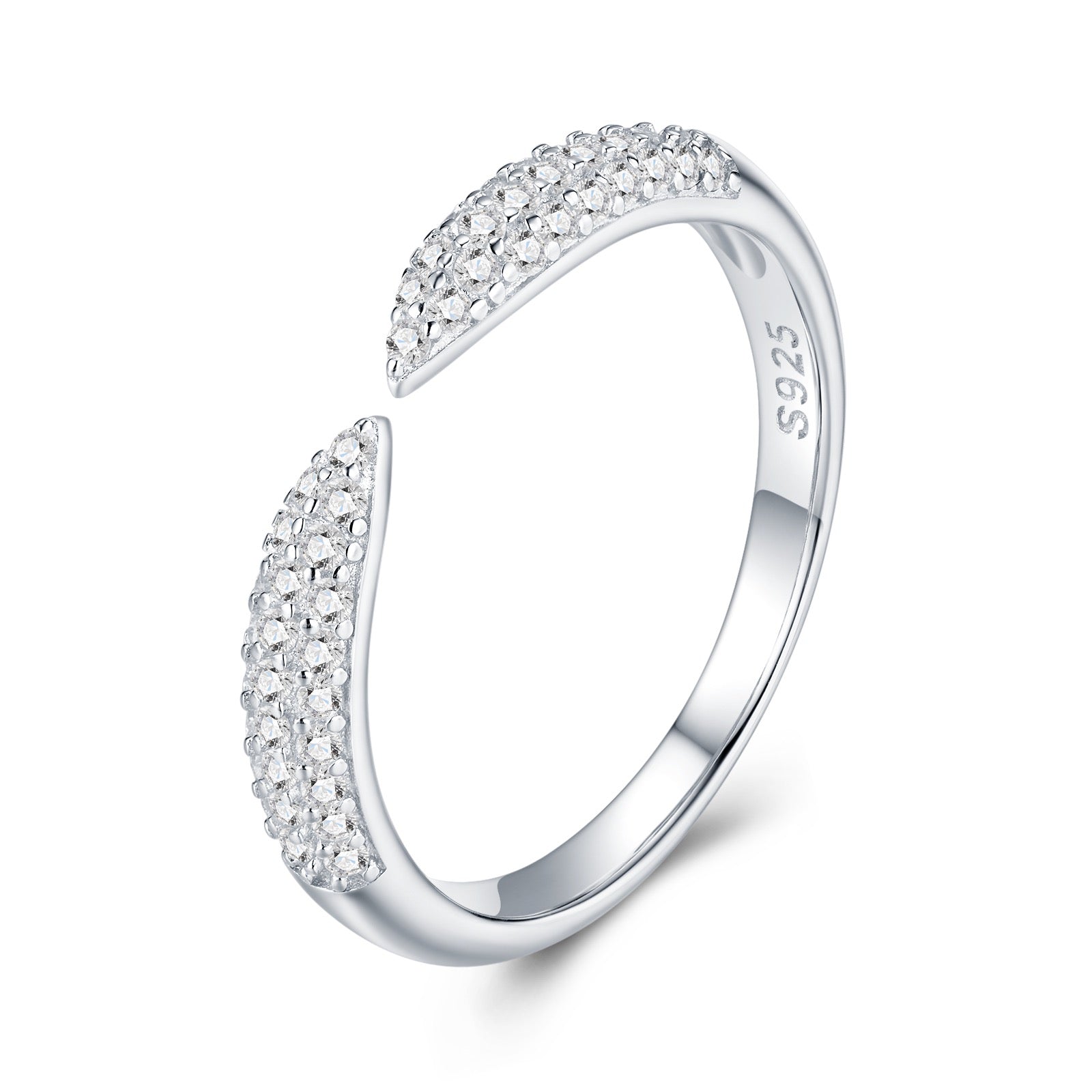 Navicella Moissanite Band Ring in Sterling Silver