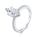 Navetta Marquise-Cut Moissanite Solitaire Ring in Sterling Silver