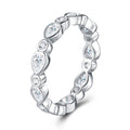 Fioretto Moissanite Cluster Ring in Sterling Silver