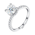 Ovalux 2 Carat Moissanite Solitaire Ring in Sterling Silver