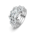 Ovalgrande Oval-Cut Moissanite Three-Stone Ring in Sterling Silver