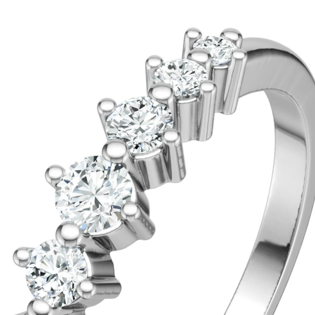 Coroncina Moissanite Band Ring in Sterling Silver — detail
