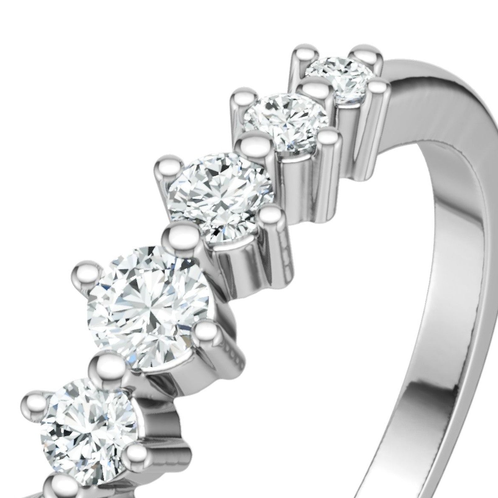 Coroncina Moissanite Band Ring in Sterling Silver — detail