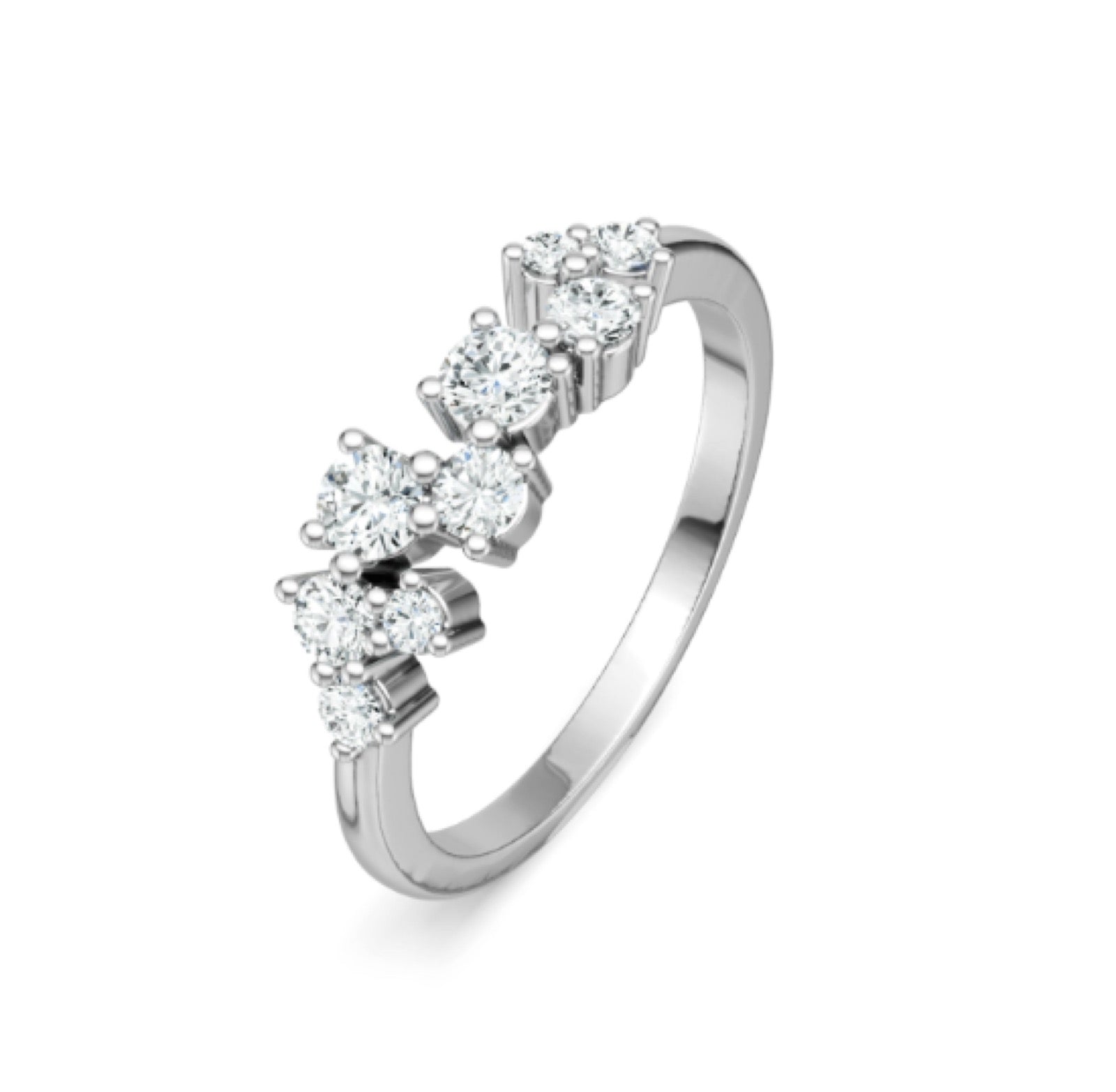 Coronella Moissanite Band Ring in Sterling Silver